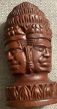 Vintage Phra Phrom Hindu God, Hand Carved Wooden 4 Faced Buddha Head picture