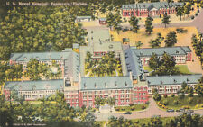 Postcard Florida US Naval Hospital Pensacola Medical Aerial View FL Linen picture