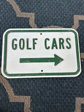 VTG Embossed Metal Painted Golf Course Sign 14”x9” - Golf Cars ➡️ Cart Path Sign picture
