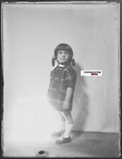 Young Girl, Child, Plate Glass Photo Antique, Negative Black & White picture