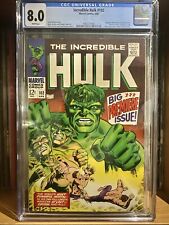 HULK #102 CGC 8.0 White Pages (1968) 1st Monthly Issue AVENGERS MARVEL picture
