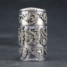 China Handwork Old Silver Dragon Phoenix Toothpick Box picture