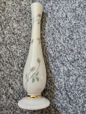 Lenox Rose Manor Bud Vase Ivory Porcelain Pink Floral with 24K Gold Trim picture