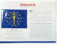 IN Indiana State Flag Patch with Stats Facts Willabee & Ward Card 9