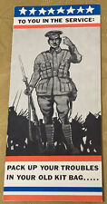Vintage Rust Craft Unused Military In The Service Soldier Kit Bag Greeting Card picture