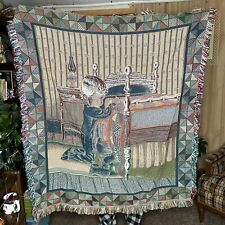 Vintage Tapastry Throw Blanket 100% cotton  picture