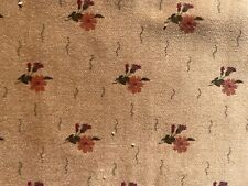 Vintage 70's Fabric Velveteen Print Tan Floral 2.6 Yd picture