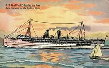 SAN FRANCISCO POSTCARD - SS HARVARD HEADING OUT FROM SF TO THE GOLDEN GATE picture