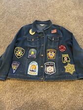 Custom Alabama Police Jean Jacket w 24 Patches AL M/L upcycle recycle picture