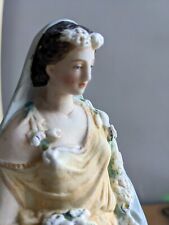 Antique Rare French Limoges Flower Girl Porcelain Polychrome Figurine 10