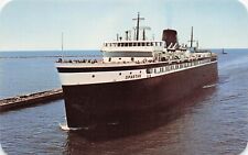 SS Spartan Railroad Ferry Car Ludington MI Lake Michigan Ship Vtg Postcard D60 picture