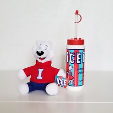 ICEE Coldest Drink In Town Promo Plastic Water Bottle with Straw and Plush Lot picture