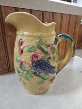 Antique Majolica Pitcher with Bird  picture