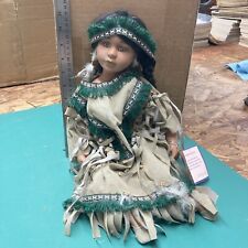 Native American Running RioeR 11” Porcelain Doll Vintage Goldenvale Collection picture