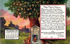 August 1909 Advertising Postcard The State Savings Bank Leavensworth, Kansas picture