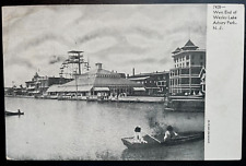 Vintage Postcard 1901-1907 Wesley Lake, Carousel, Ferris Wheel, Asbury Park, NJ picture