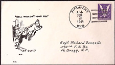 1944 World War 2 A. DONALDSON Illustrated Envelope Pitchfork Postmark Devil picture