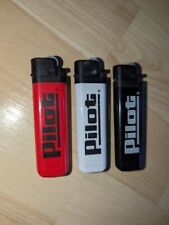 3 Pilot Gas Station logo lighters, USED, LIGHTERS, FLICK, BLACK, RED, WHITE picture