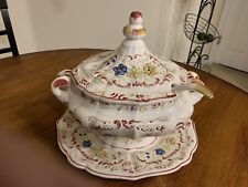 Vtg Ornate Soup Tureen w/ Ladle & Underplate 32oz by Lenwile Ardalt picture