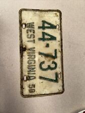 1958 Antique Rustic  West Virginia License Plate picture