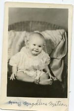 RPPC-Real Photo Postcard-Mary Magdlene Matson-Cute Barefoot Baby picture
