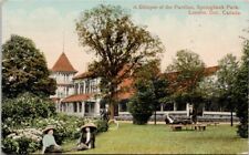 London Ontario Glimpse of Pavilion Springbank Park ON Postcard H58 picture