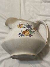 Antique Semi-Porcelain HARKER POTTERY COMPANY Pitcher Floral Pattern picture
