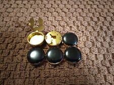 6 Vintage Black and Gold Button Covers  picture