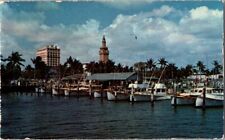 Miami Florida View Fishing Fleet Bayfront Park Vintage Postcard Dade County FL picture