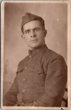 RPPC Postcard Antique US American SOLDIER UNIFORM PORTRAIT WWI JB12  picture