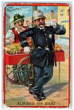1912 The Policeman Always On Beat Vendor Embossed RPO Posted Antique Postcard picture