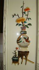 Vintage Asian Large Enamel  Dramatic 3D Wall Hanging Picture # 3  LN  picture