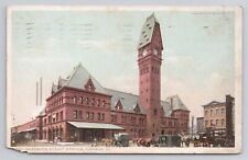 Dearborn Street Station Chicago Illinois 1913 Antique Postcard picture