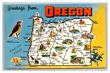 Postcard Oregon Greetings Map Card picture