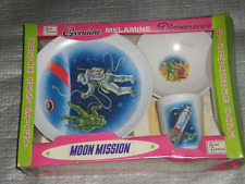 NEW Allied Chemicals Moon Mission Melamine Bowl Cup Plate Astronaut Set Vintage picture