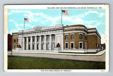 Evansville IN-Indiana, Soldiers And Sailors Memorial Coliseum Vintage Postcard picture