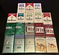 Vintage Empty Cigarette Pack Lot- MARLBORO, KOOL, WINSTON, BENSON&HEDGES, CAMEL picture