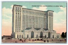 c1910's Proposed Concert New Depot Michigan Central RR Detroit MI Postcard picture