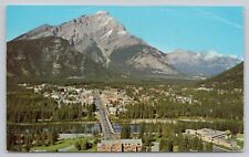 Banff Alberta Canada, Cascade Mountain, Aerial View, Vintage Postcard picture
