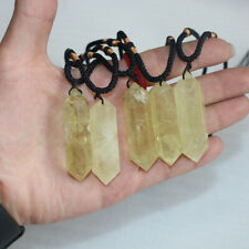 10Pcs Natural Yellow Citrine Quartz Pendant Crystal Point Wand Mineral Necklace picture