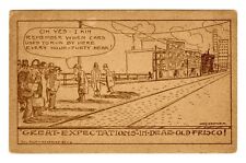 c.1907 SAN FRANCISCO STREET SCENE COMICAL ANTIQUE HAND-DRAWN UNUSED ART POSTCARD picture