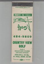 Matchbook Cover Golf Country View Golf St. Paul, MN picture