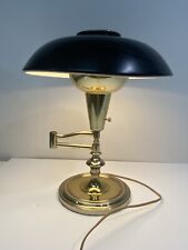 Vintage Modern Brass Saucer Table Desk Lamp Unbranded Metal Shade Swivel Arm picture