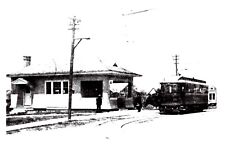 postcard Train Depot with bell and a train or trolley in front Marion RPPC 5154 picture