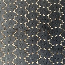 Vintage Eyelet Cutwork Black Lace Embroidered Fabric 4.5 Yards picture