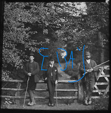 MEN AT MARTLESHAM WOOD WOODBRIDGE SUFFOLK C1890 Magic Lantern Slide PHOTO picture