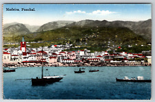 c1910s Madeira Funchal Portugal Harbor Boats Vintage Postcard picture