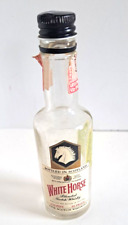 Vintage White Horse Blended Scotch Whisky Mini Liquor Bottle Original Cap EMPTY picture