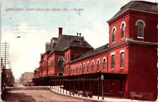 1913, Union RAILROAD Depot, South Canal & Adams Streets, CHICAGO, IL Postcard picture