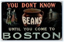 1912 You Don't Know BEANS Until Boston Humor Newton Center MA Postcard picture